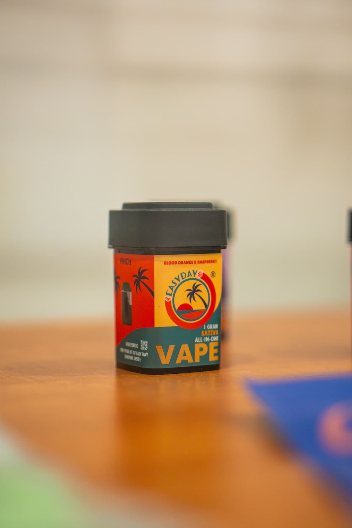 An all-in-one vape on the counter